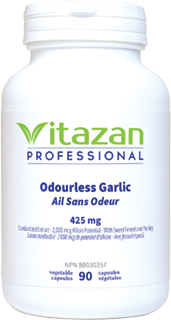 Odourless Garlic 425mg. 90veg caps, Vitazan