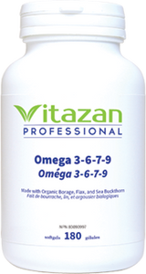 Omega 3-6-7-9, 180 Softgels, Vitazan