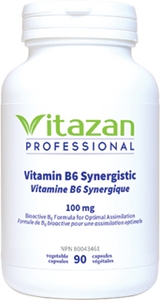 Vitamin B6 Synergistic 100mg, 90 Veg Caps, Vitazan