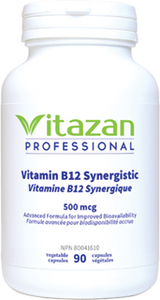 Vitamin B12 Synergistic 500mcg, 90 Veg Caps, Vitazan